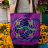 Art Deco Roller Skating Peacock Canvas Tote